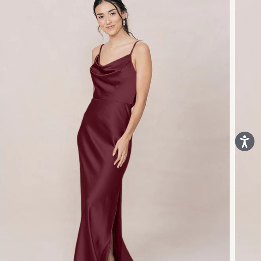 Revelry Nadia Satin Dress - Cabernet